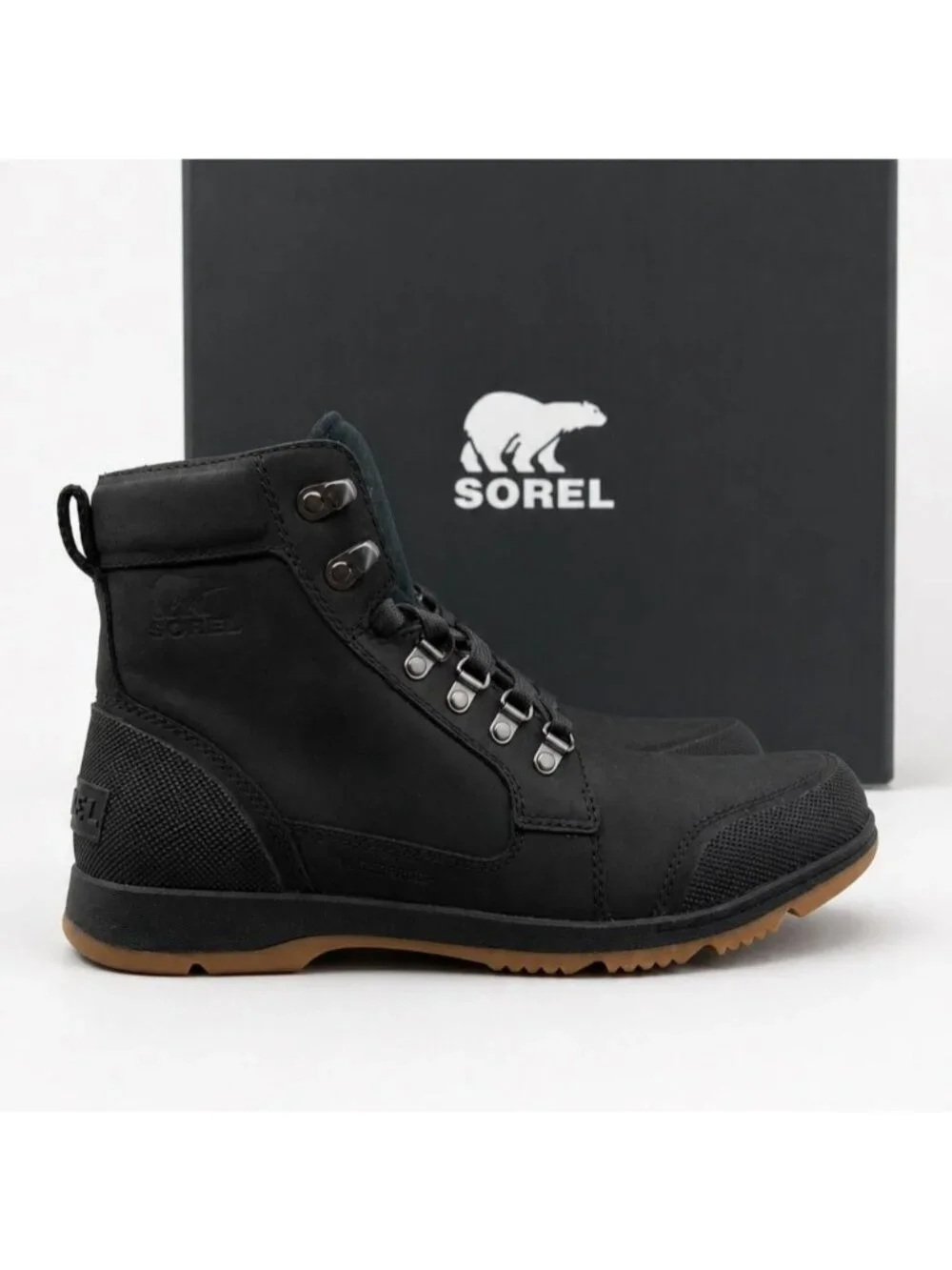 SOREL Ankeny II Mid WP Insulated Mens 10 Tobacco Black Waterproof Boots